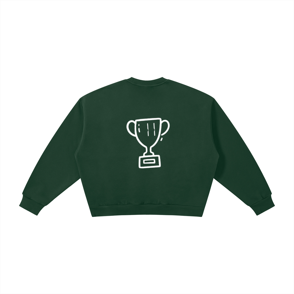 Adult Winning Green + White | Solo Champ Logo | Boxy Crewneck