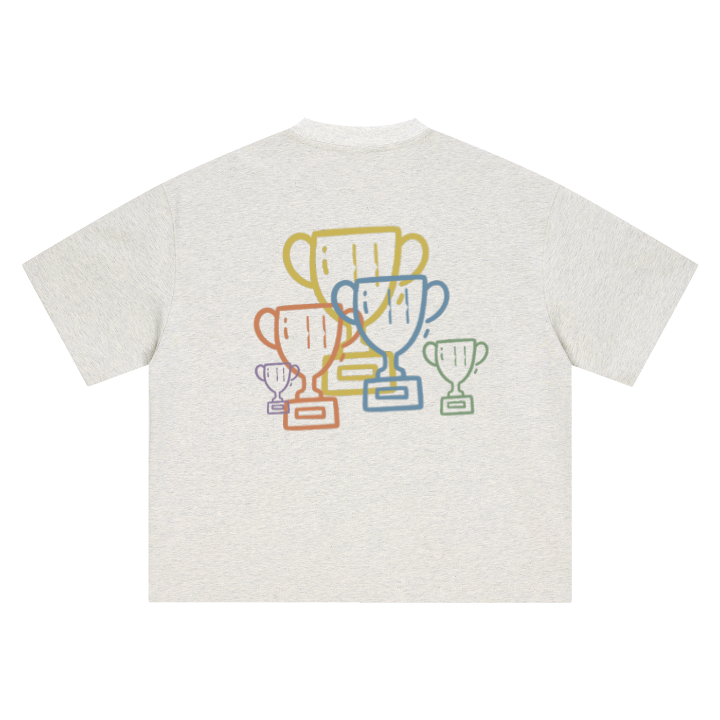 Adult Oatmeal + Navy | Champ Logo Stacked Wins | Tee