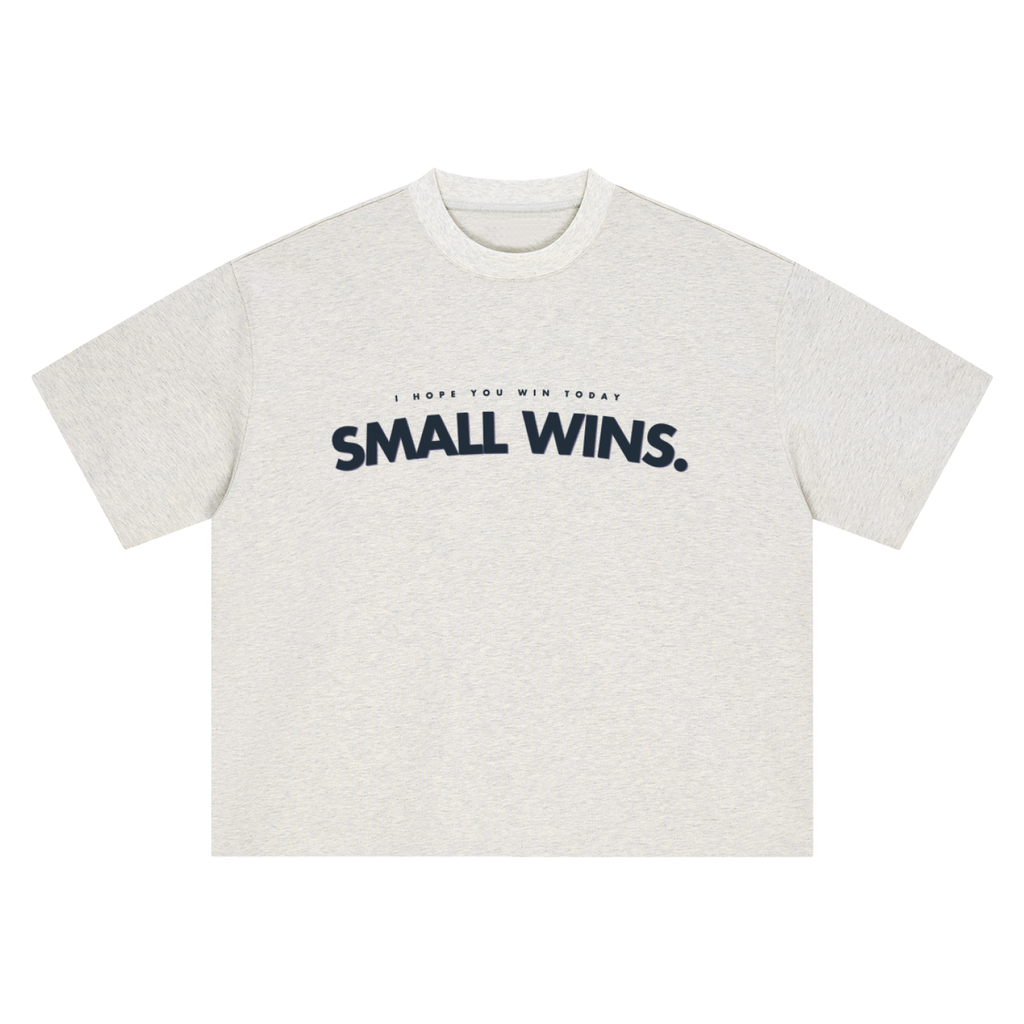 Adult Oatmeal + Navy | Champ Logo Stacked Wins | Tee