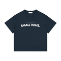 Kid's  Loose Fit  Navy Blue + White  | Small Wins | Tee