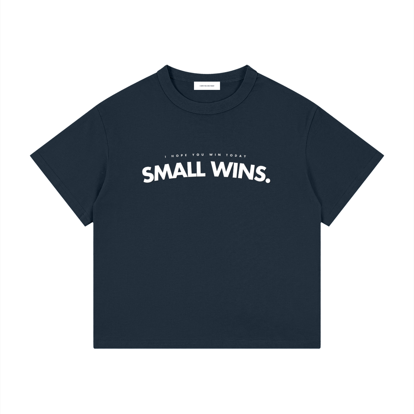 Kid's  Loose Fit  Navy Blue + White  | Small Wins | Tee
