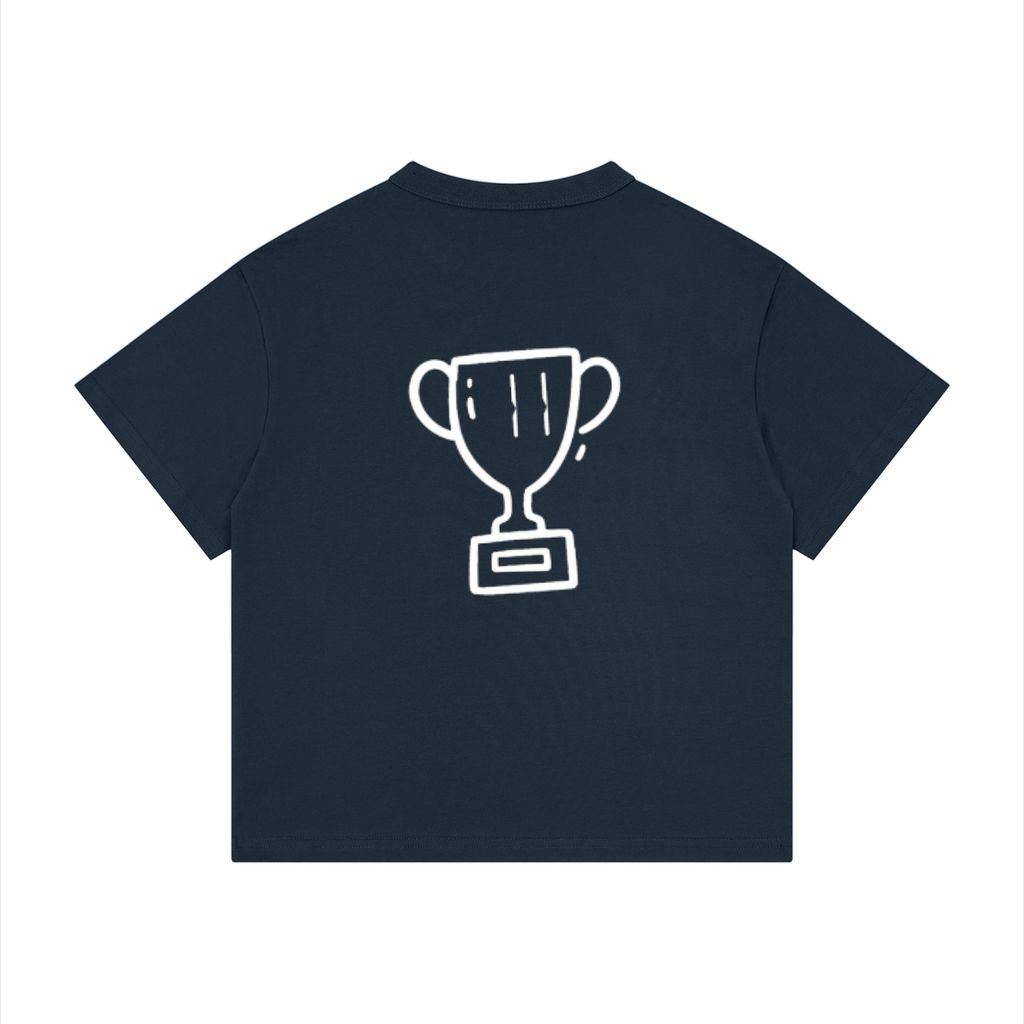 Kid's  Loose Fit  Navy Blue + White  | Small Wins | Tee