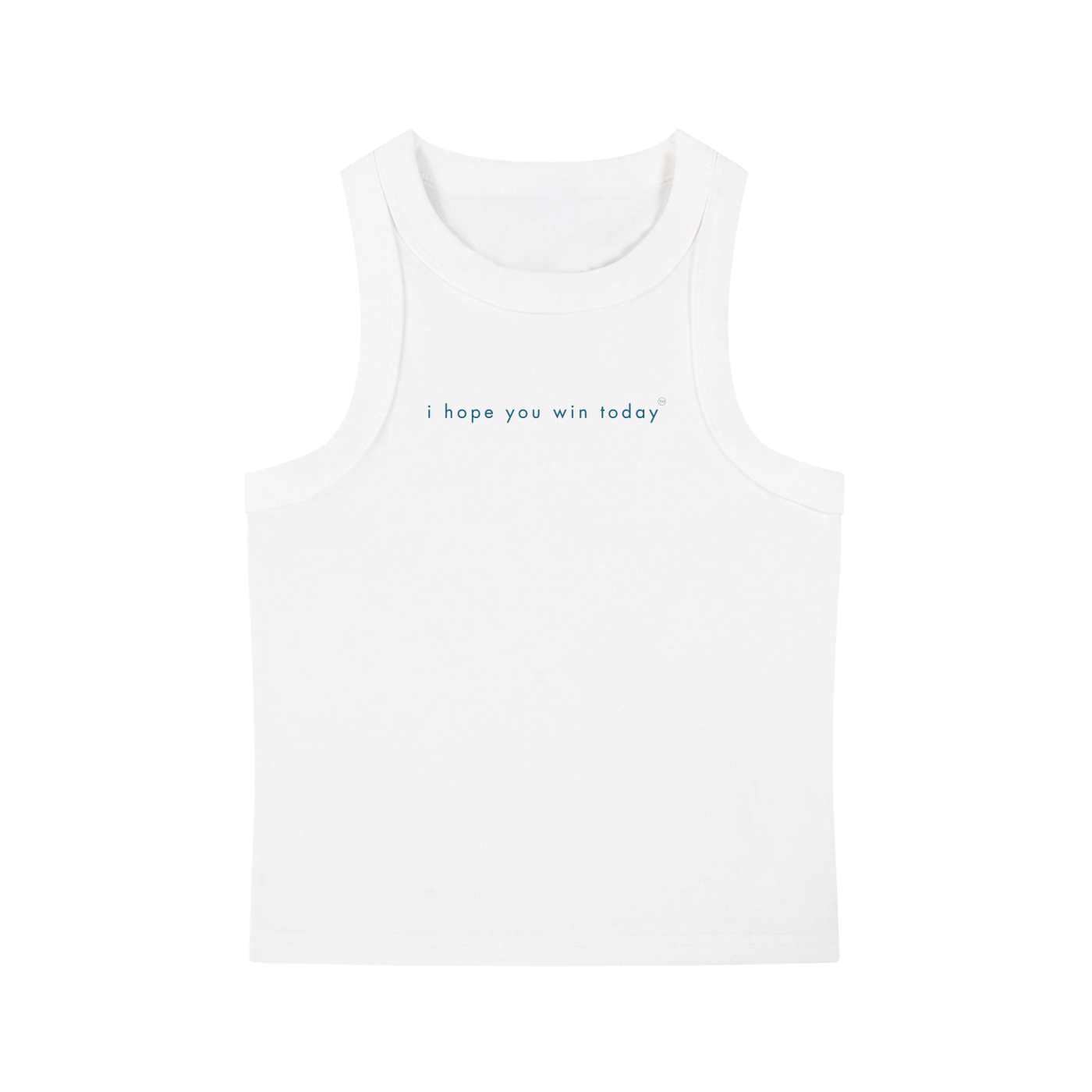 Women's White Sea Salt + Azure Blue | Cropped Tank