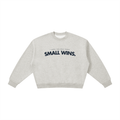 Adult Flower Grey + Navy | Champ Logo Stacked Wins | Boxy Crewneck